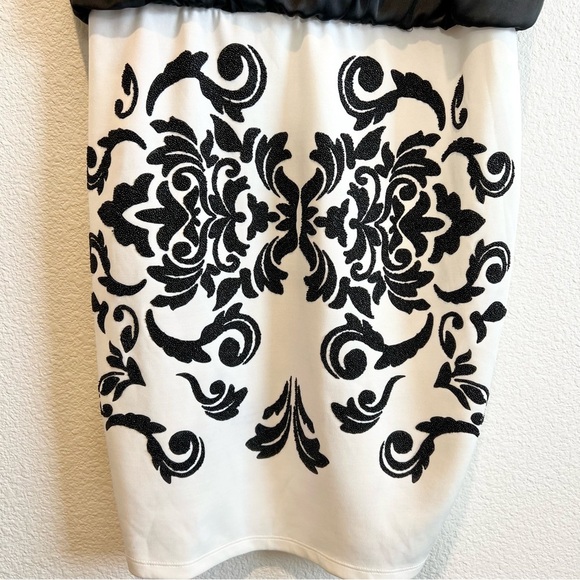 Wet Seal Women's Black & White  Dress Sleeveless Blouson Bodycon Beaded Medium - Picture 5 of 8